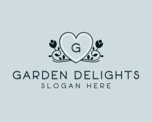 Heart Flower Garden logo design