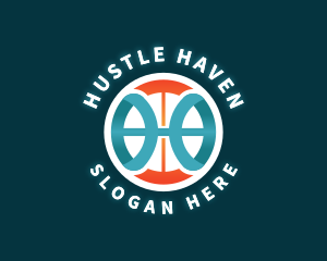 Basketball Letter H logo design