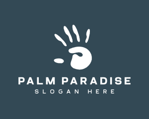 Handprint Palm Blob logo design