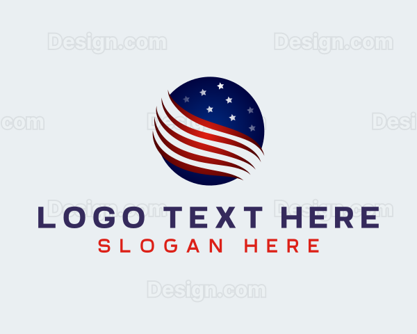 Globe American Flag Logo