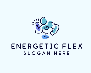 Arm Flex Muscle Man  logo design