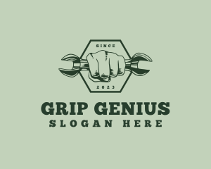 Wrench Fist Handyman logo design