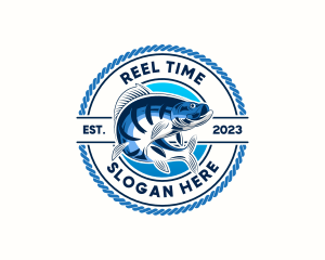 Aquatic Fisherman Fish logo