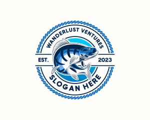 Aquatic Fisherman Fish logo