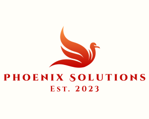 Gradient Flying Phoenix logo design