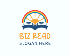 Rainbow Sunrise Book logo design