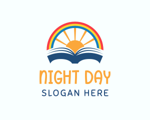 Rainbow Sunrise Book logo design