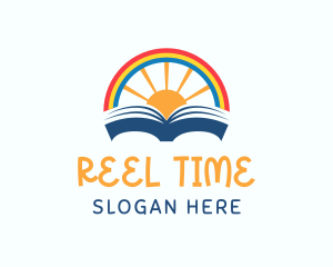 Rainbow Sunrise Book logo design