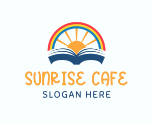 Rainbow Sunrise Book logo design