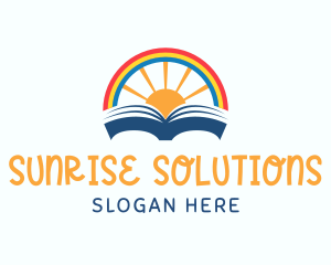 Rainbow Sunrise Book logo design