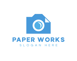 Camera Paper Document logo design