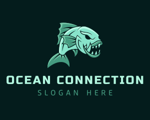 Piranha Ocean Fish logo