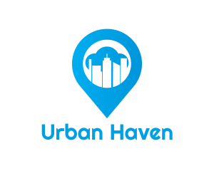 Blue Urban Pin logo design