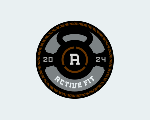 Crossfit Kettlebell Fitness Trainer logo design