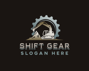 Gear Excavator Machinery logo design