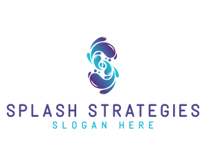 Yin Yang Water Splash logo