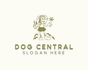 Smoking Marijuana Dog logo design