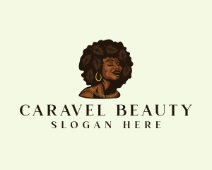 Afro Lady Beauty logo design