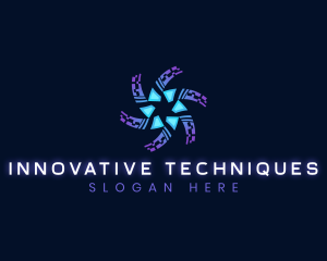 Technology Vortex Cyber Star logo design