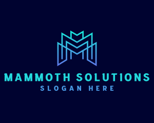 Modern Geometric Letter M logo design