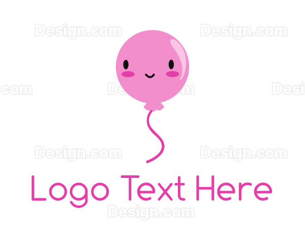 Pink Kawaii Balloon Logo