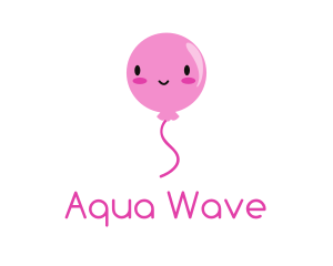 Pink Kawaii Balloon logo design