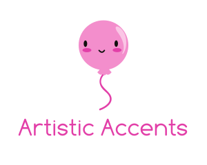 Pink Kawaii Balloon logo design