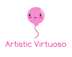 Pink Kawaii Balloon logo design