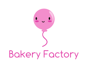 Pink Kawaii Balloon logo design