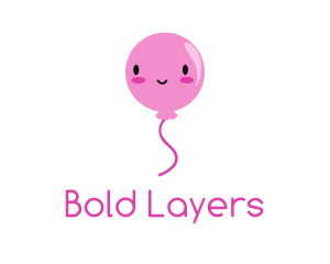 Pink Kawaii Balloon logo design