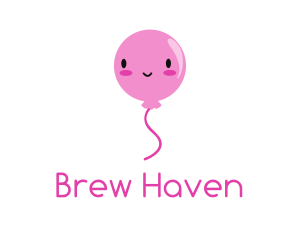 Pink Kawaii Balloon logo design