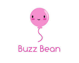 Pink Kawaii Balloon logo design