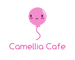 Pink Kawaii Balloon logo design