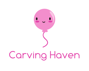 Pink Kawaii Balloon logo design