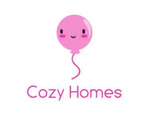 Pink Kawaii Balloon logo design