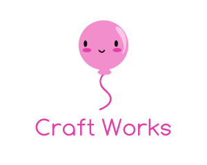 Pink Kawaii Balloon logo design