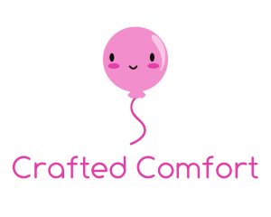 Pink Kawaii Balloon logo design