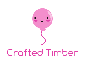 Pink Kawaii Balloon logo design