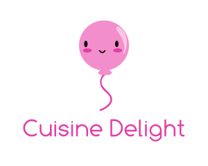 Pink Kawaii Balloon logo design