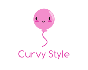 Pink Kawaii Balloon logo design