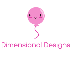 Pink Kawaii Balloon logo design