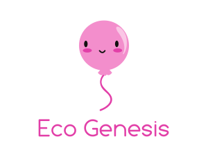 Pink Kawaii Balloon logo design