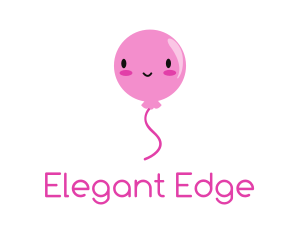 Pink Kawaii Balloon logo design