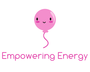 Pink Kawaii Balloon logo design