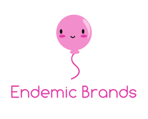 Pink Kawaii Balloon logo design