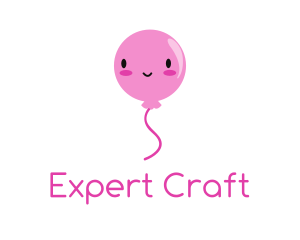 Pink Kawaii Balloon logo design