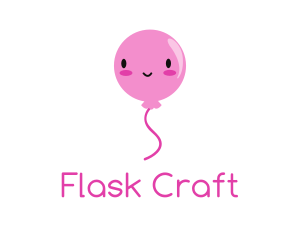 Pink Kawaii Balloon logo design