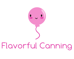 Pink Kawaii Balloon logo design