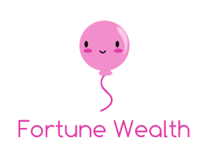 Pink Kawaii Balloon logo design