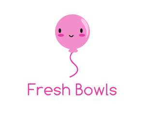 Pink Kawaii Balloon logo design